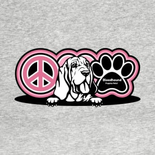 Bloodhound Dog Breed Peace Love Paw ( Puppies Rule! ) T-Shirt